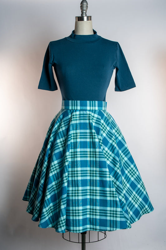Circle Skirt - Teal Plaid