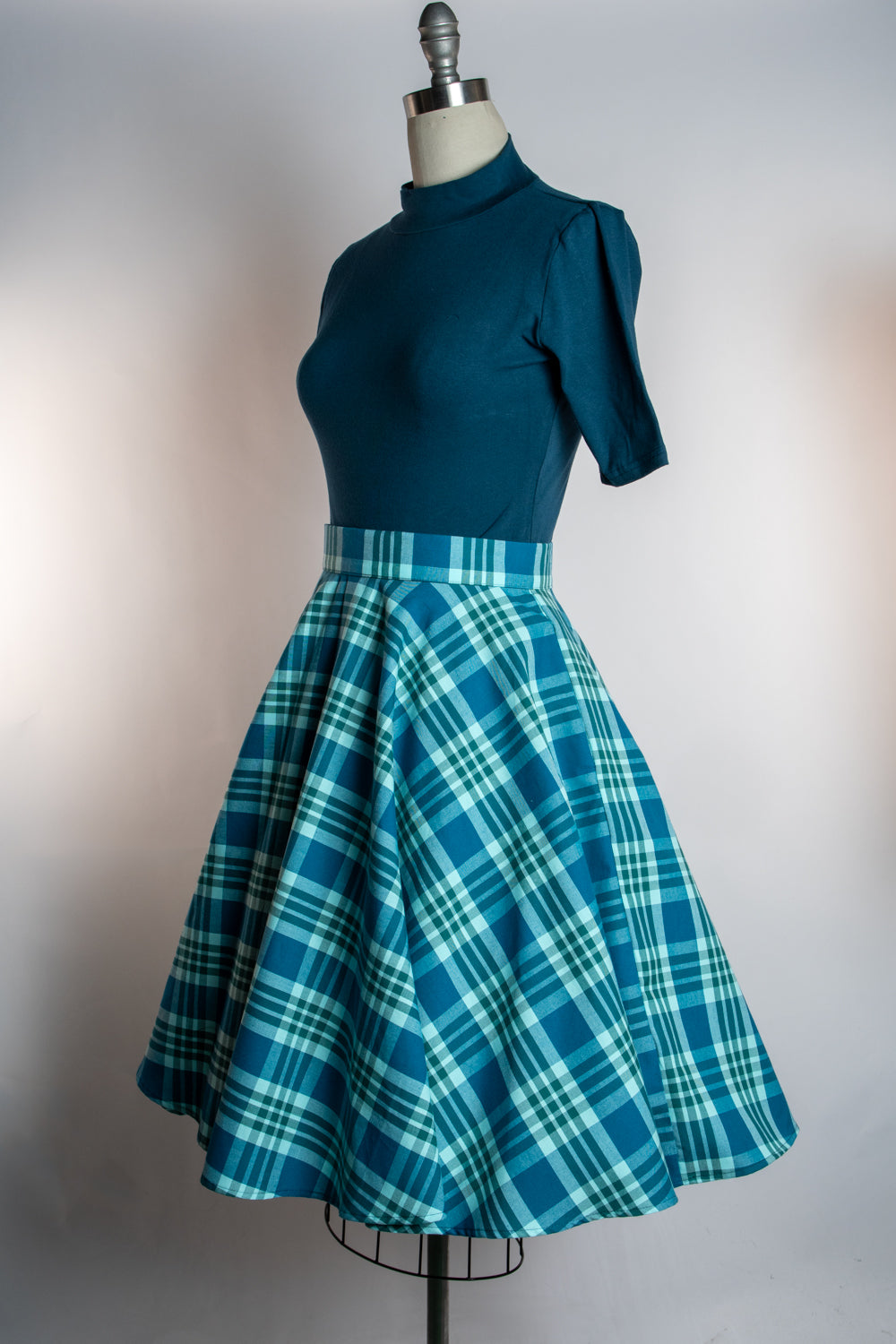 Circle Skirt - Teal Plaid