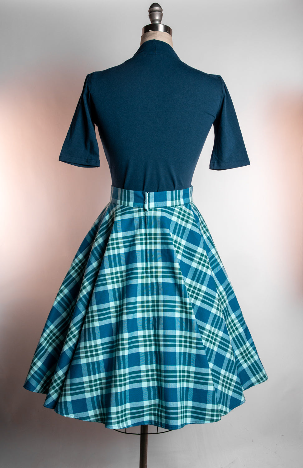 Circle Skirt - Teal Plaid
