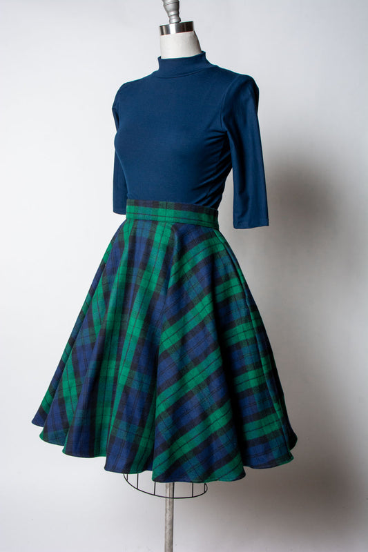 Haute Circle Skirt - Flannel, Watch Plaid