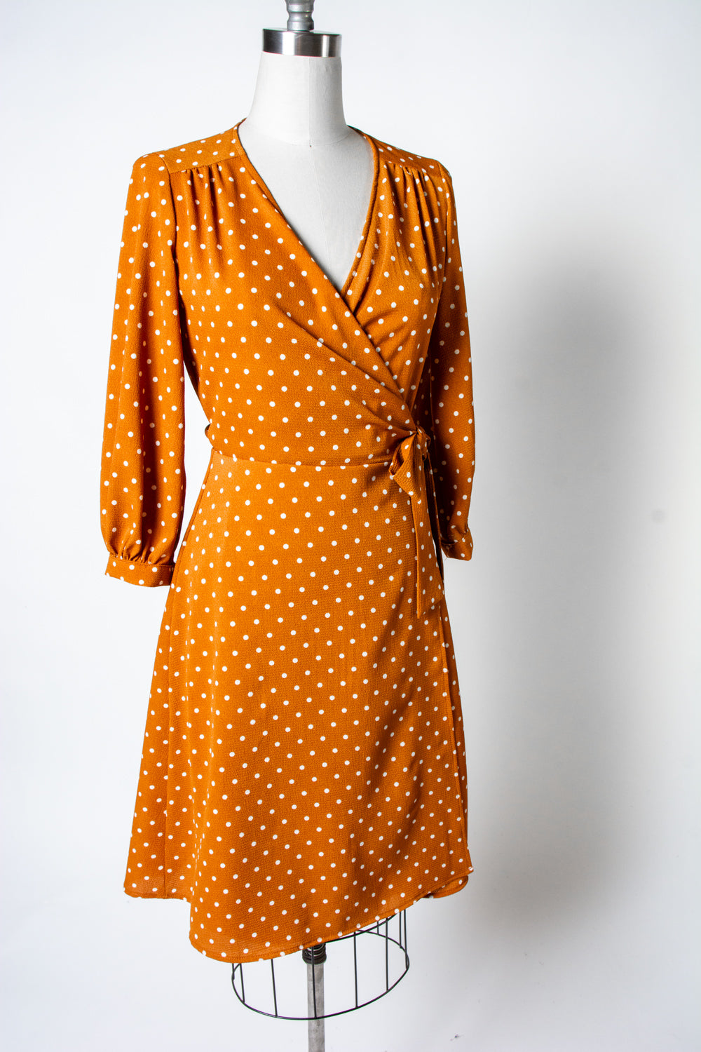 Rita Dress- Mustard Dot