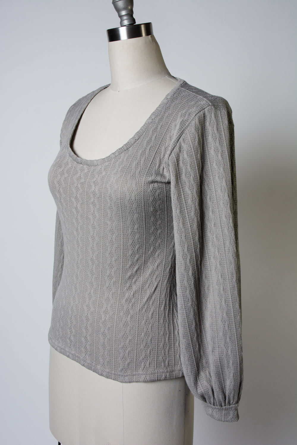 Grace Top - Cable Knit, Silver