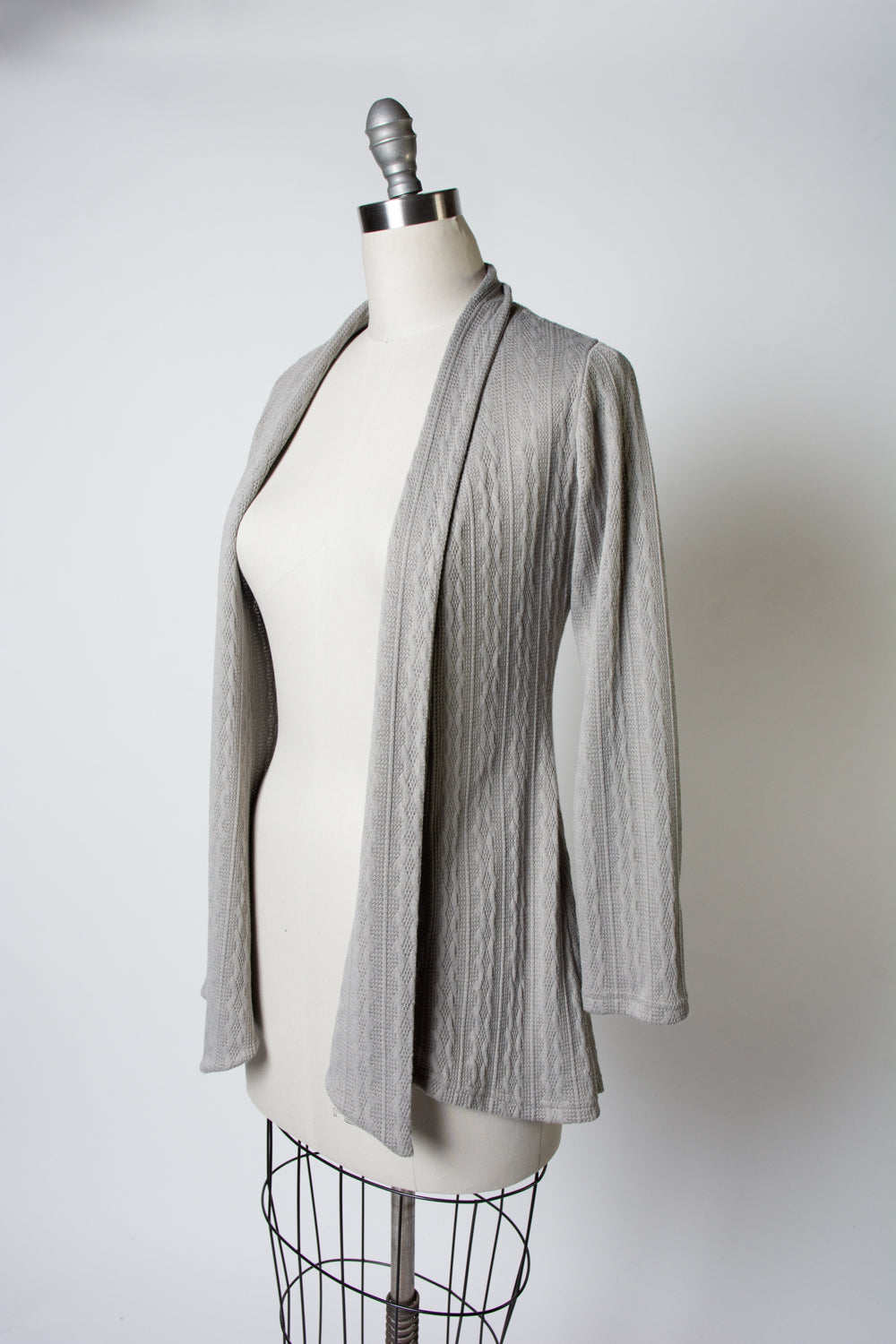 Dreamy Duster - Cable Knit,  Silver