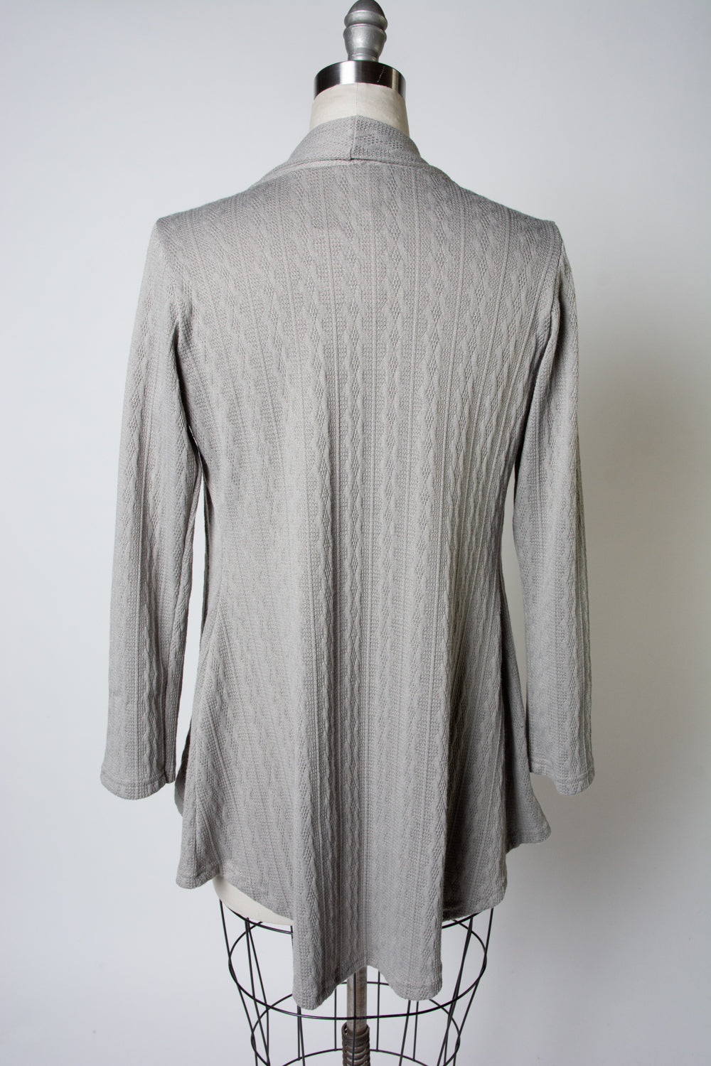 Dreamy Duster - Cable Knit,  Silver