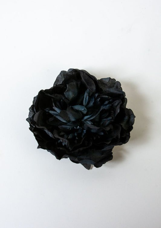 Black Peony Hair Flower by NicCoCo Creations