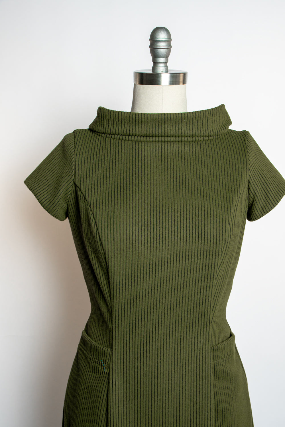 Dominique Dress - Olive, Brushed Rib Knit