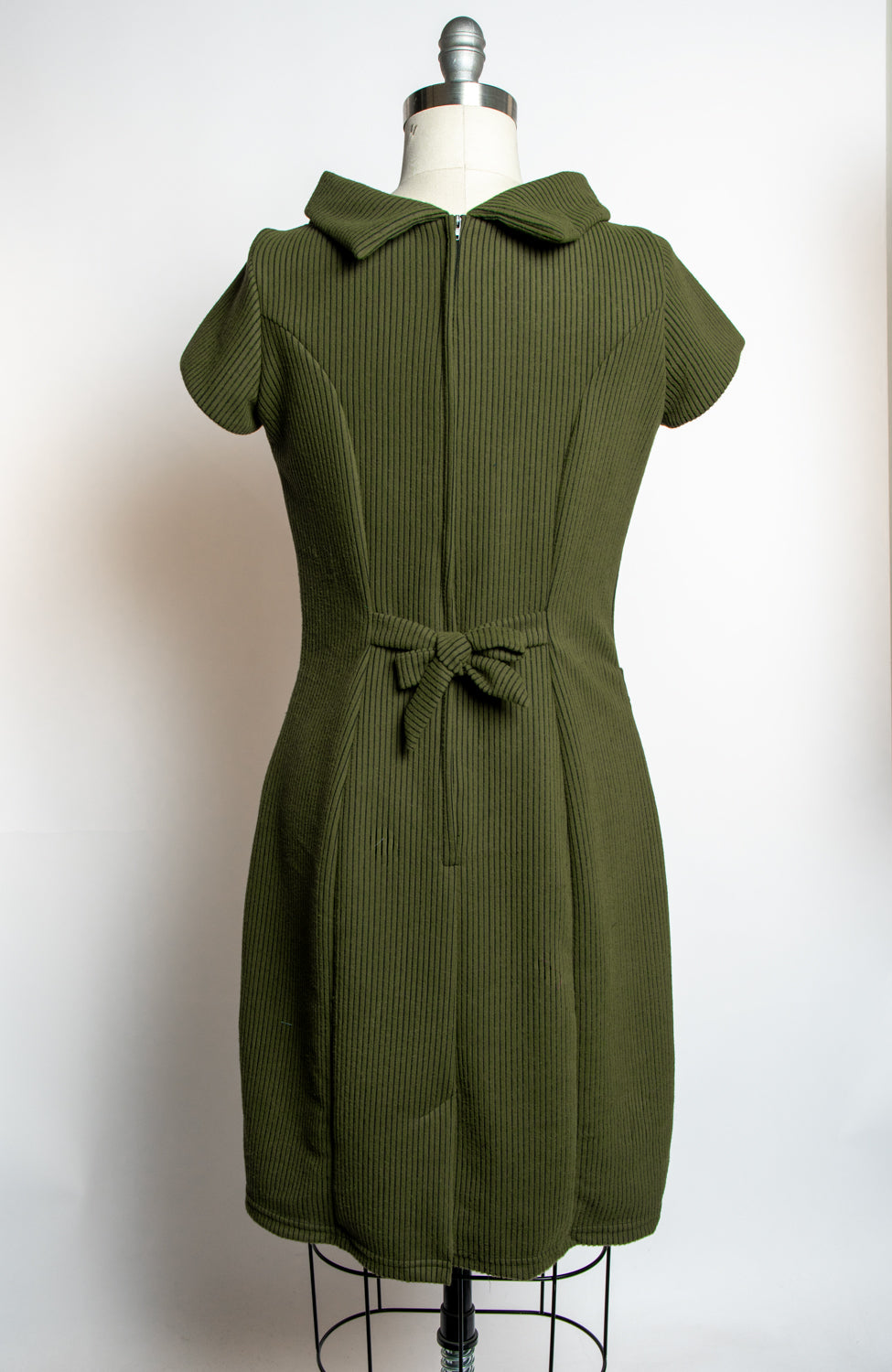 Dominique Dress - Olive, Brushed Rib Knit