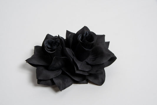 Double Black Roses Hair Flower by NicCoCo Creations