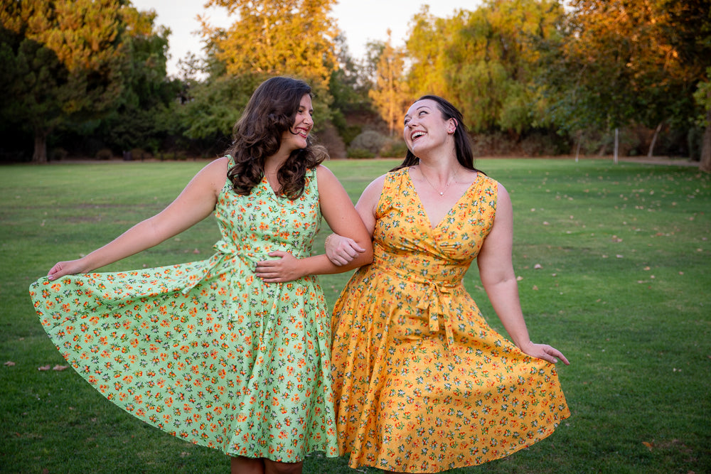 Serena Swing Dress- Orange County, Sunshine – Heart of Haute
