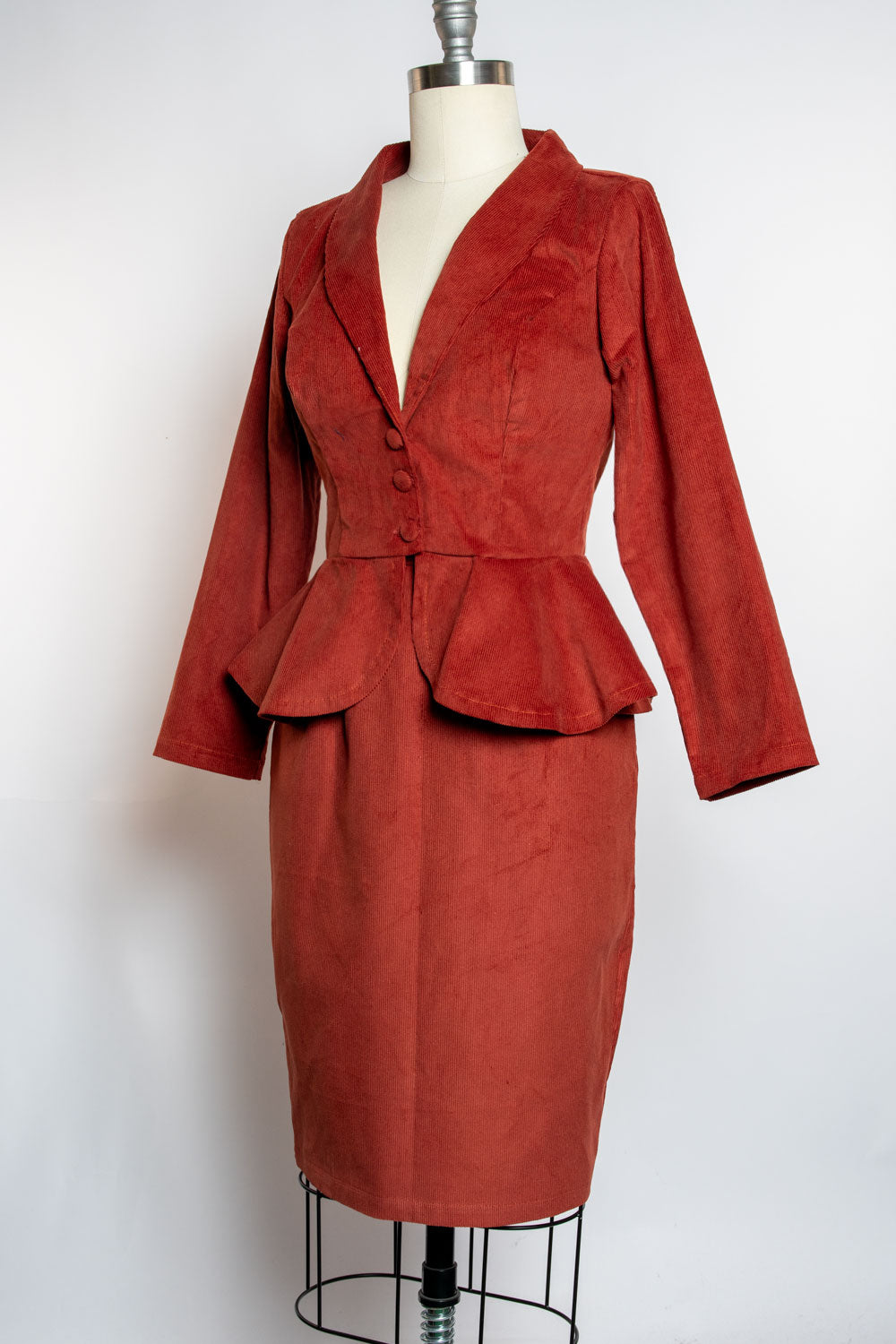 Made-To-Order: Basic Pencil Skirt- Corduroy, Rust - Heart of Haute