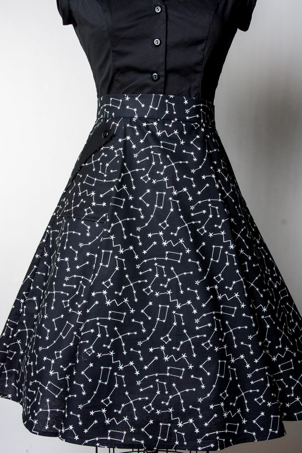 Twirl Skirt- Black Constellations