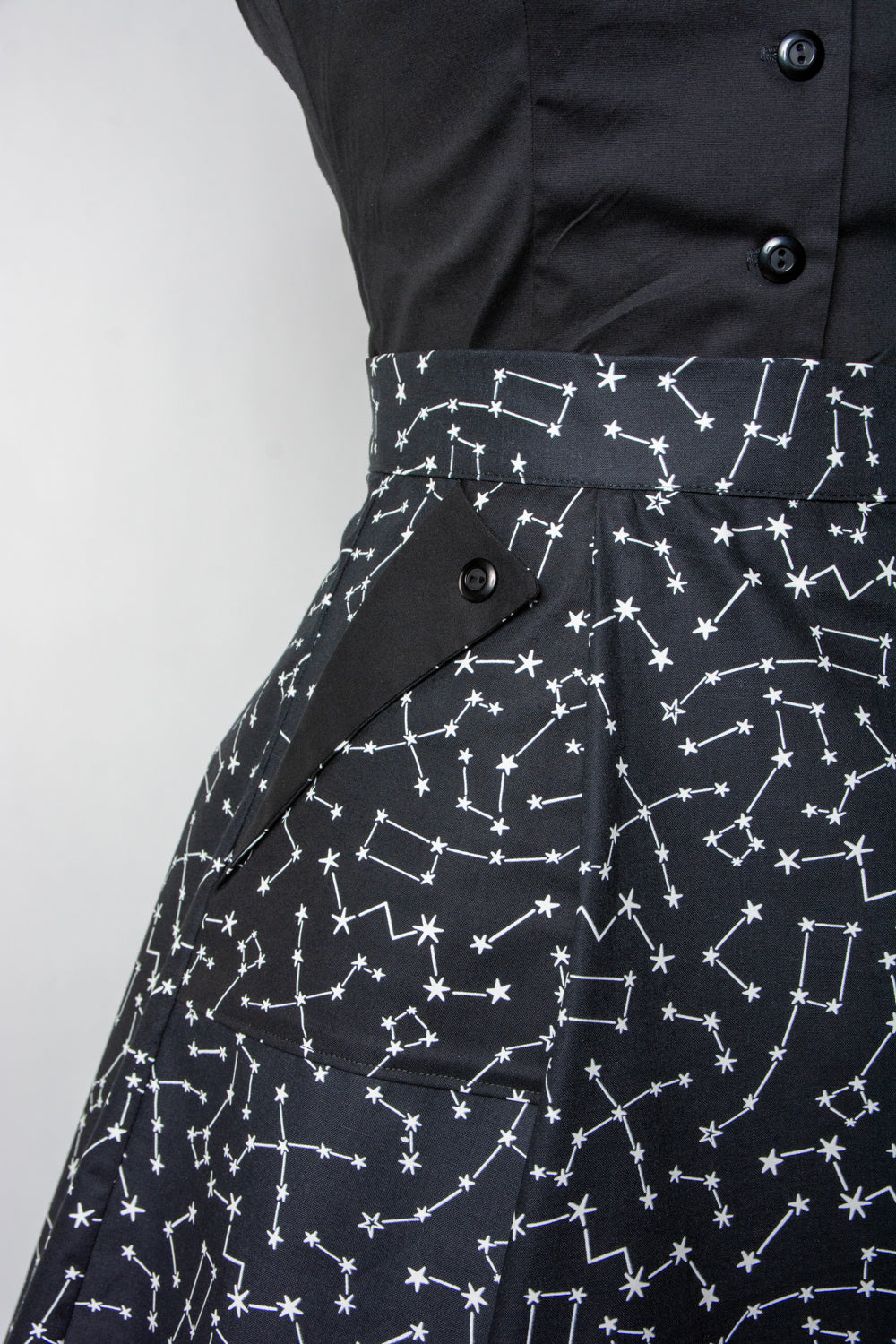 Twirl Skirt- Black Constellations