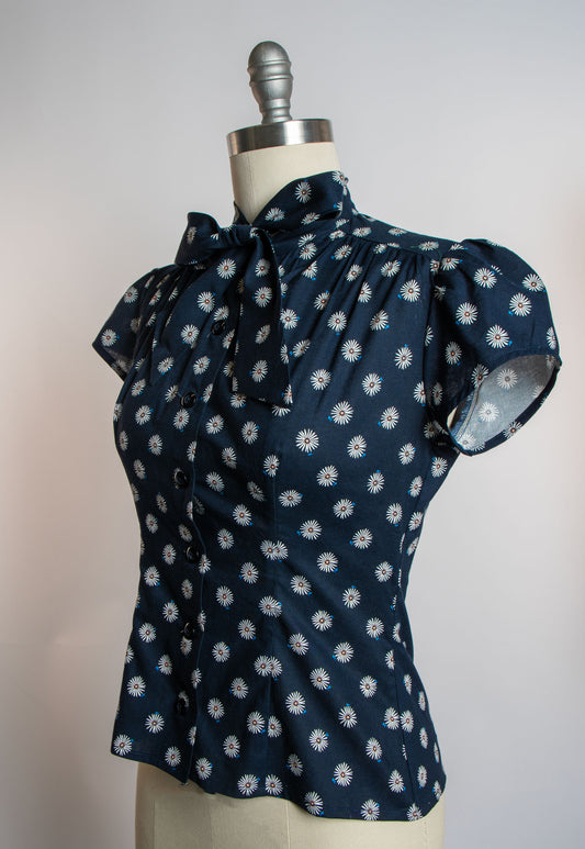 Estelle Blouse - Navy Daisy