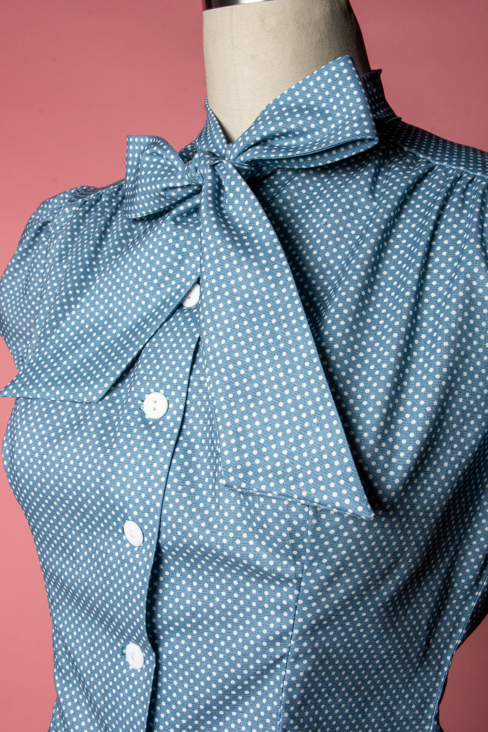 Light blue polka dot shirt shop