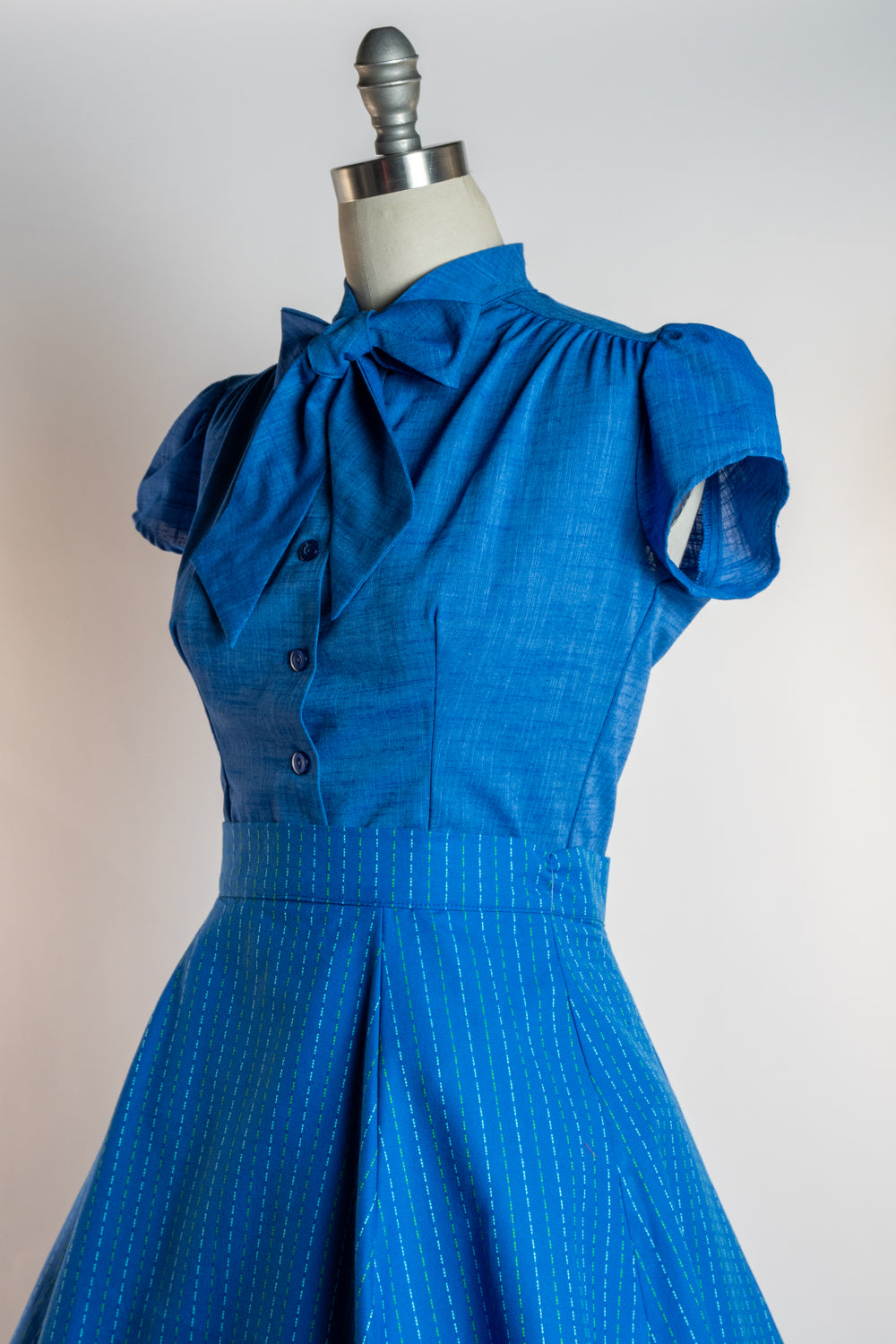 Estelle Blouse - Linen Look, Royal Blue