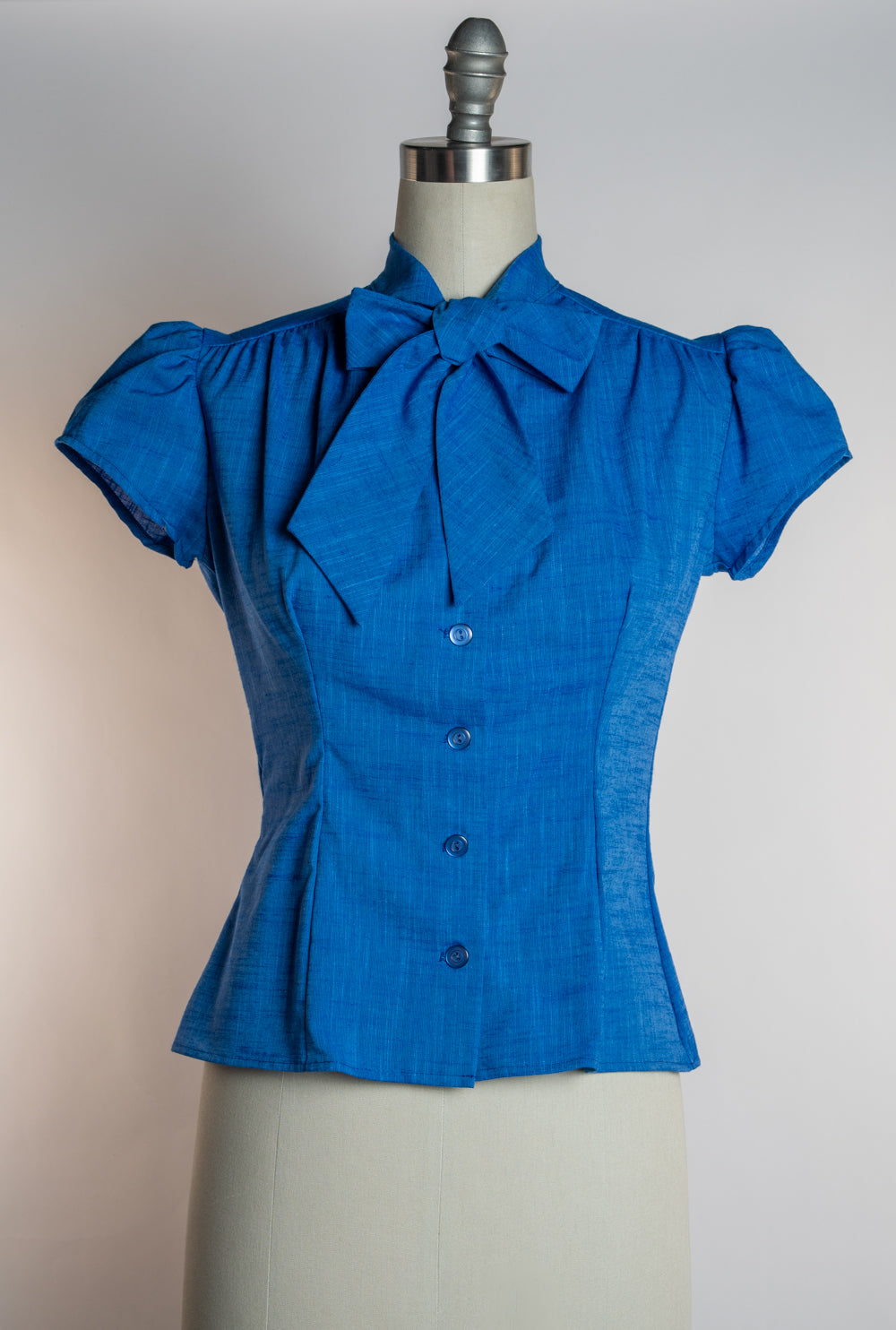 Estelle Blouse - Linen Look, Royal Blue