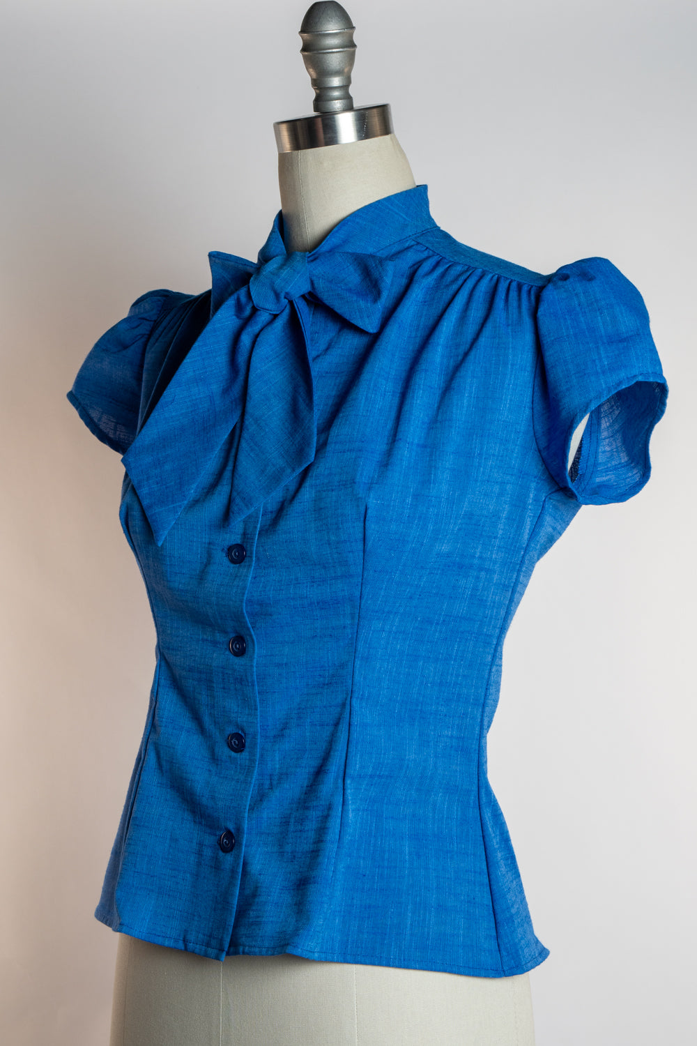 Estelle Blouse - Linen Look, Royal Blue