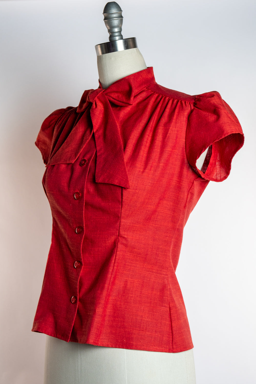 Estelle Blouse - Linen Look, Rust