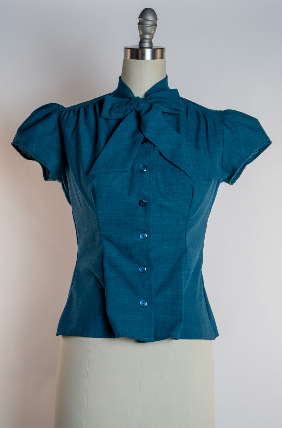 Estelle Blouse - Linen Look, Teal