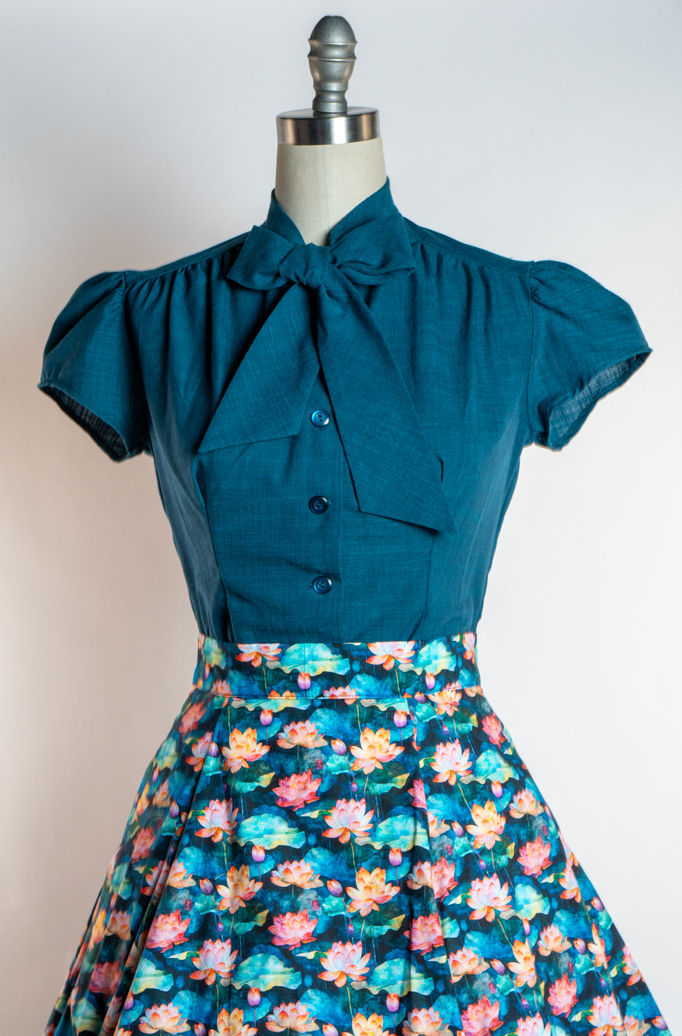 Estelle Blouse - Linen Look, Teal