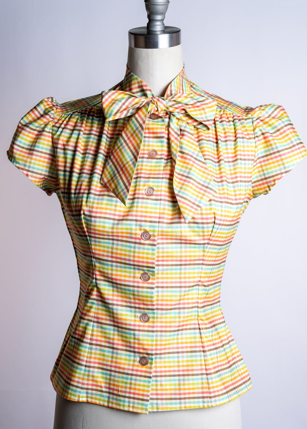 Made-To-Order: Estelle Blouse, Vintage Plaid - Heart of Haute