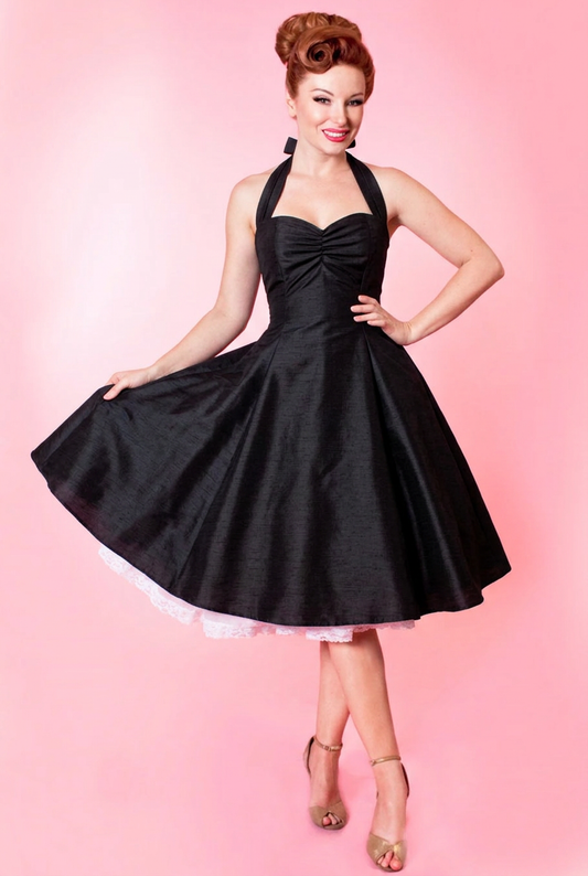 Sweetie Dress- Shantung, Black