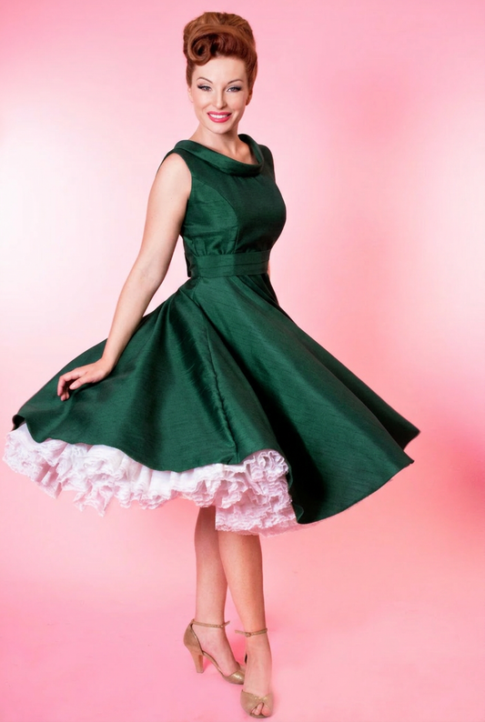 Suzette Dress - Shantung, Green