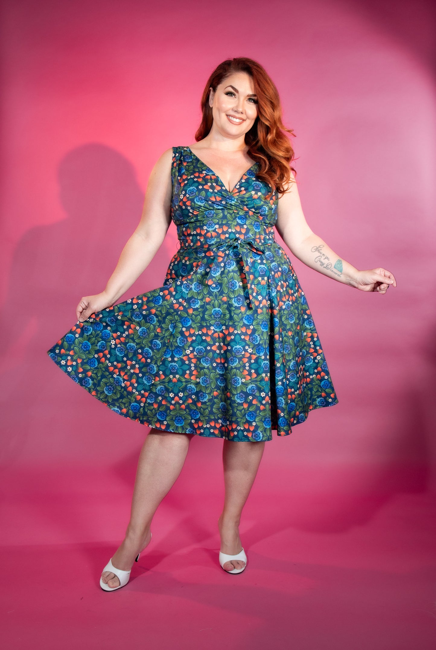 Marie Dress - Berries & Pansies