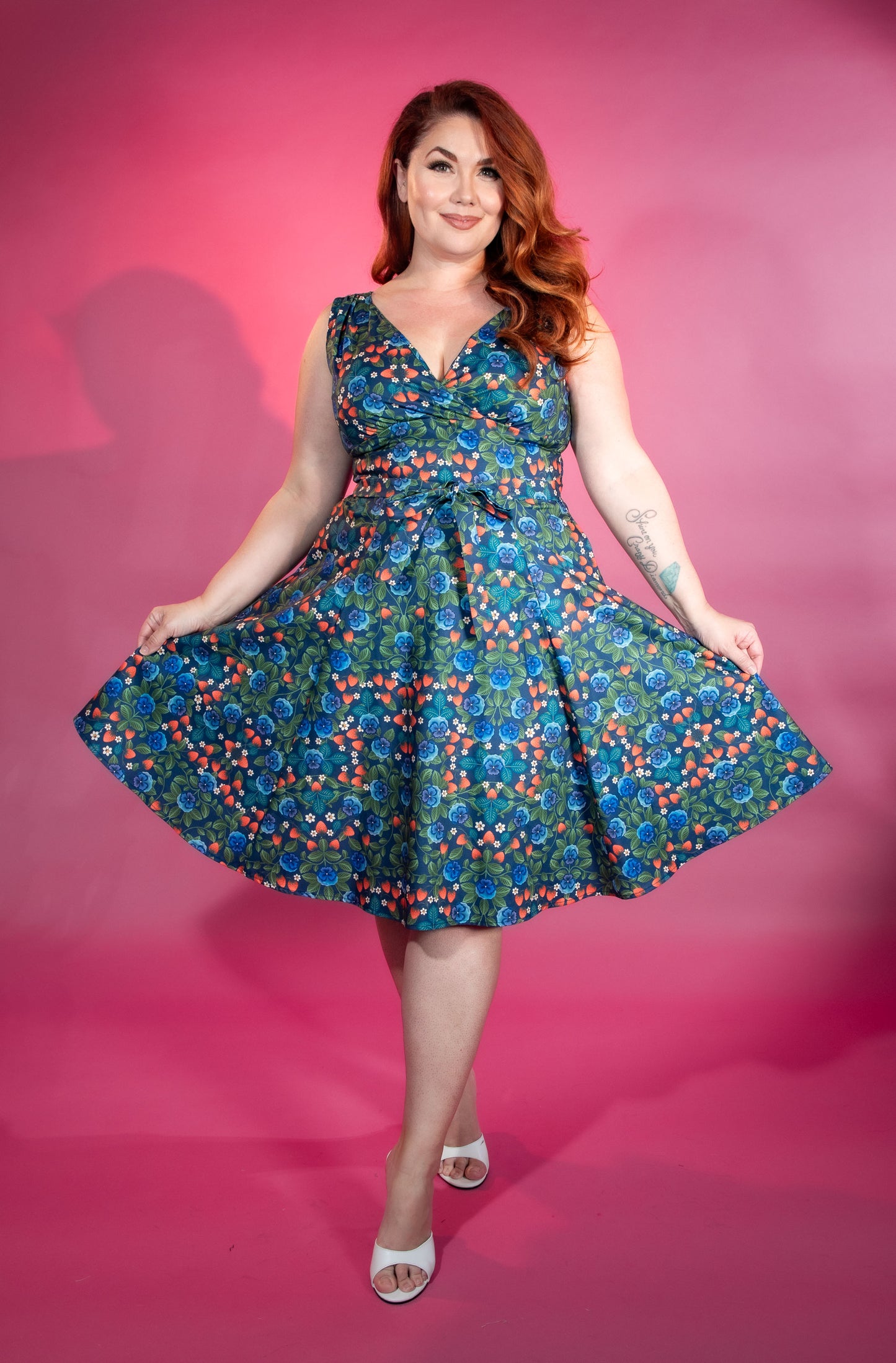 Marie Dress - Berries & Pansies