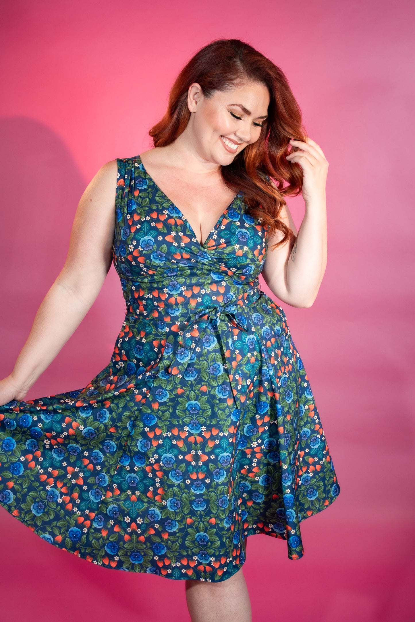 Marie Dress - Berries & Pansies