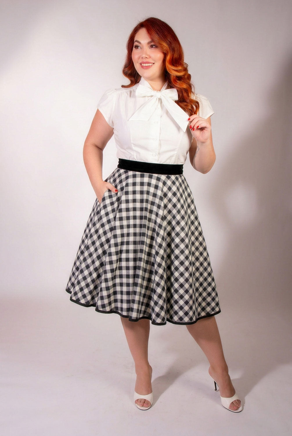 Haute Circle Skirt - Flannel, Black Check