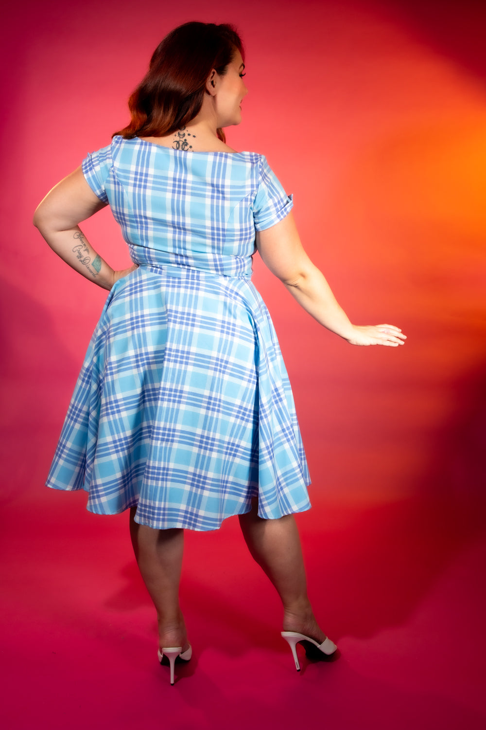Melody Dress - Light Blue Plaid