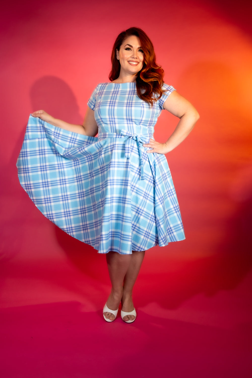 Melody Dress - Light Blue Plaid