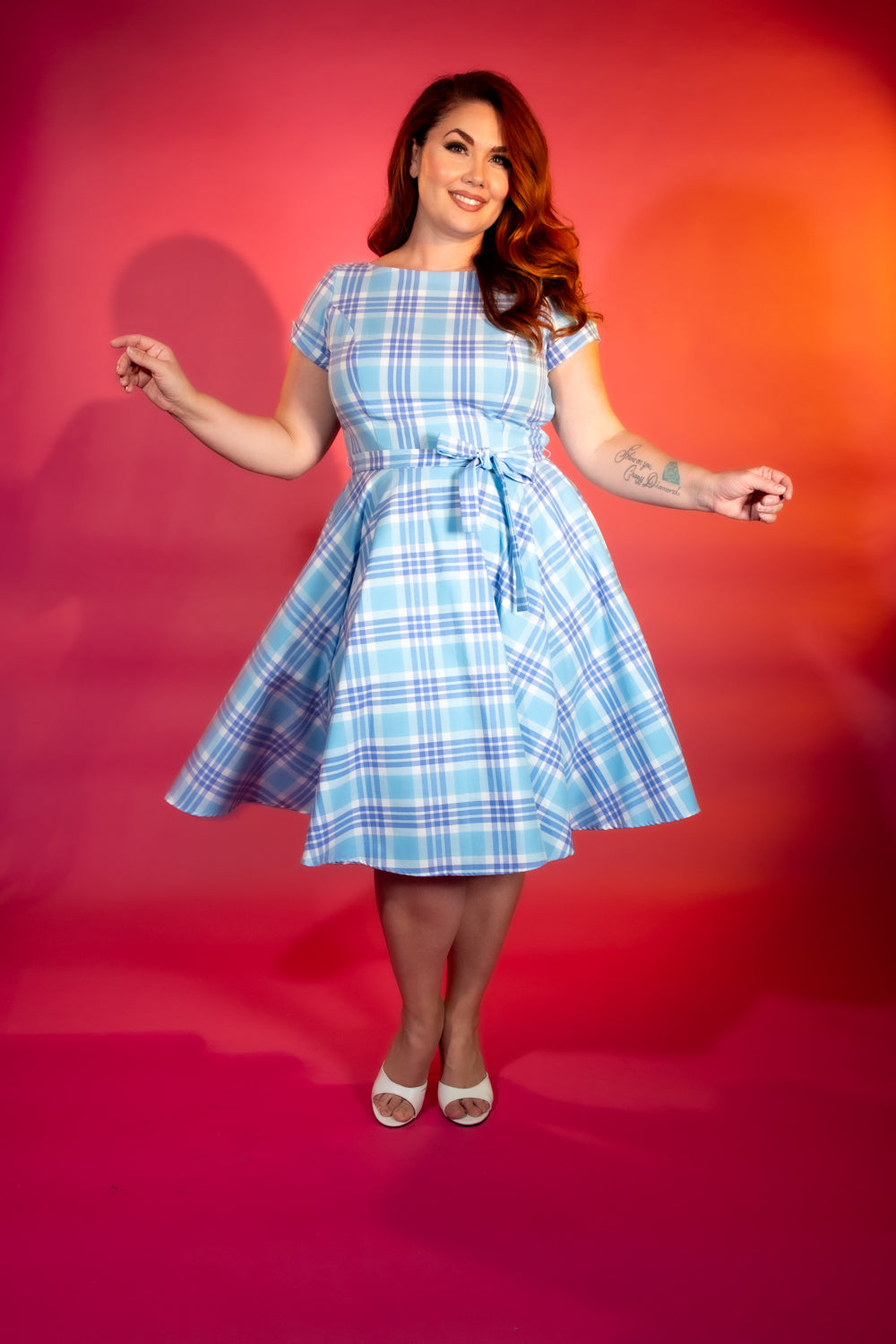 Melody Dress - Light Blue Plaid