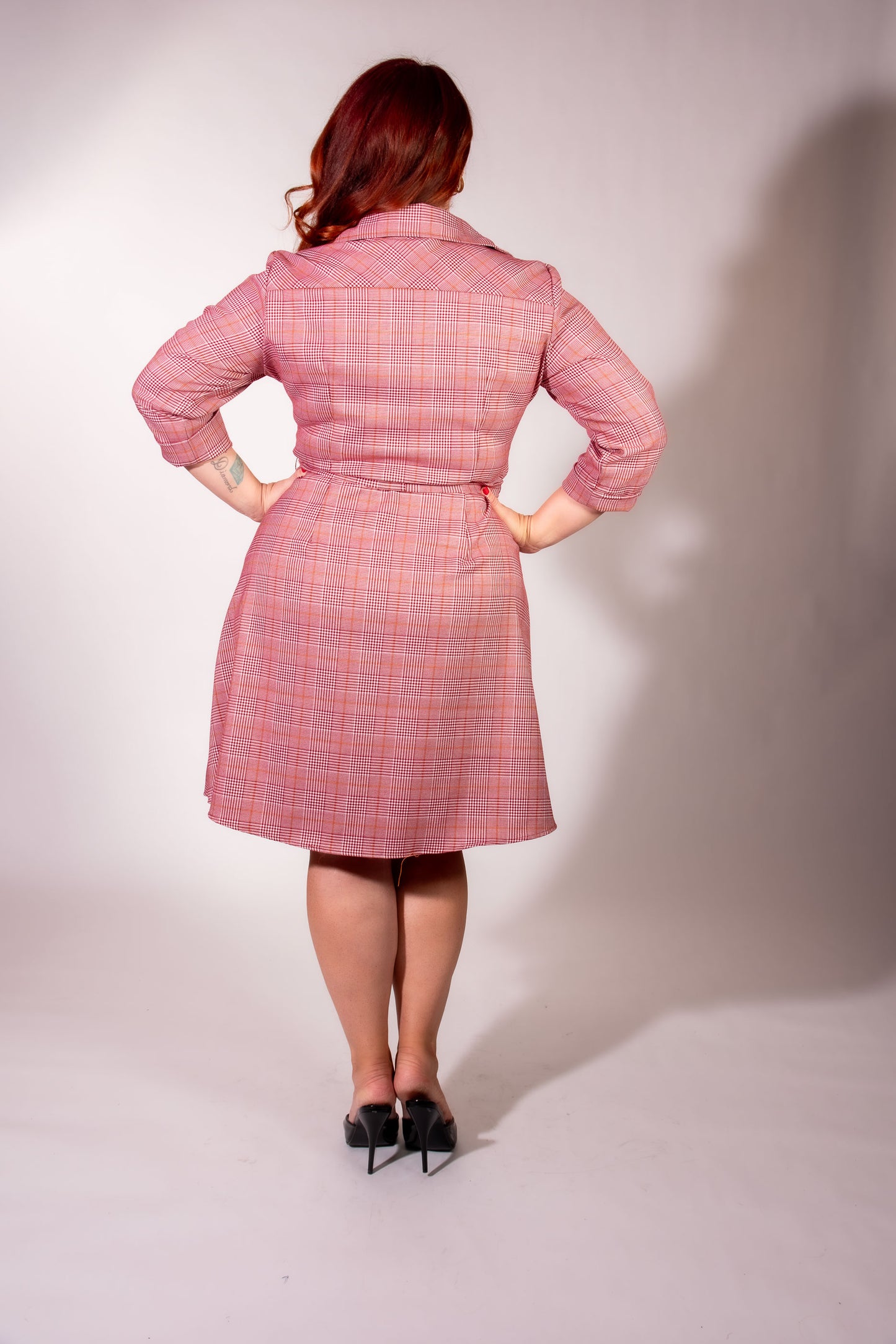 Shirt Dress - Burgundy Plaid