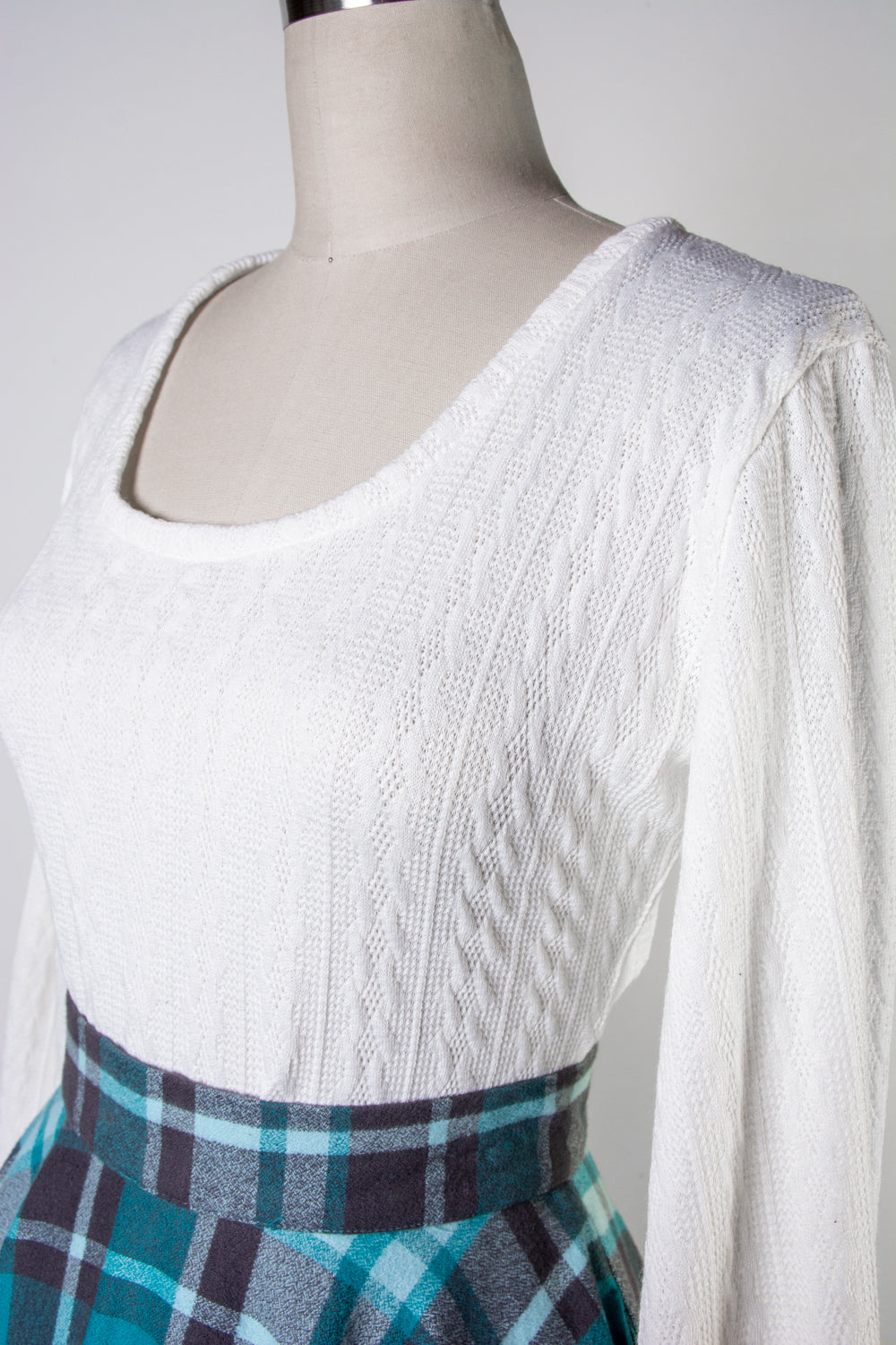 Grace Top - Cable Knit, White
