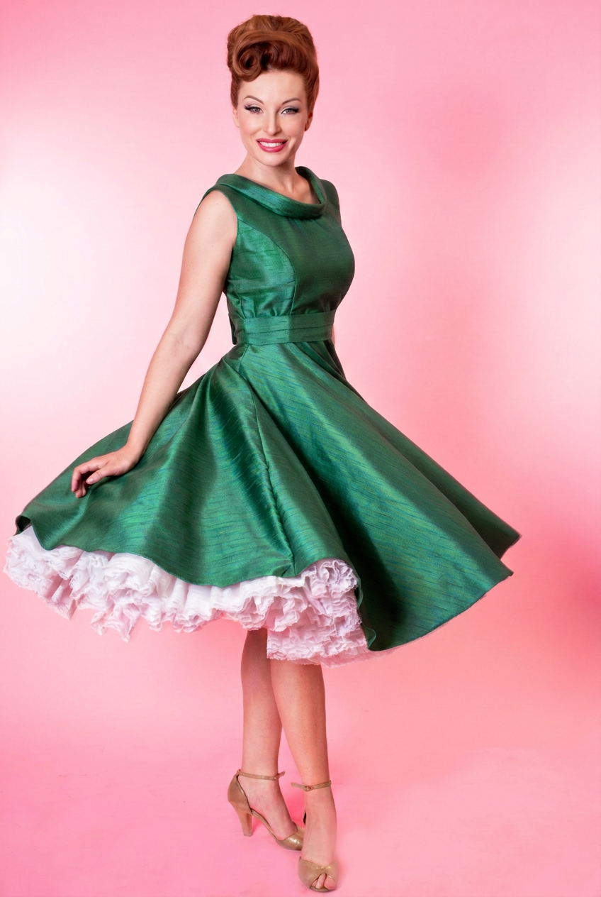 Suzette Dress - Shantung, Green