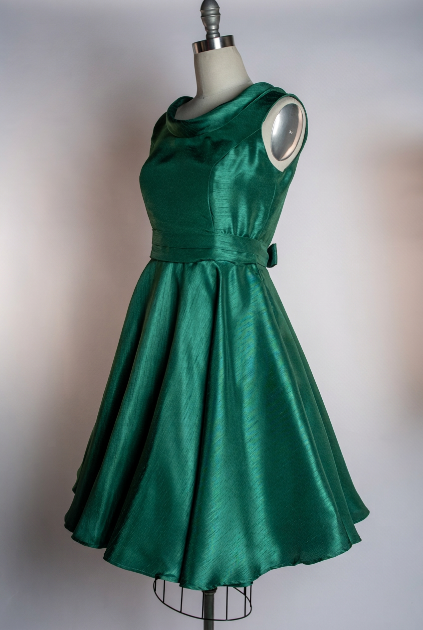 Suzette Dress - Shantung, Green