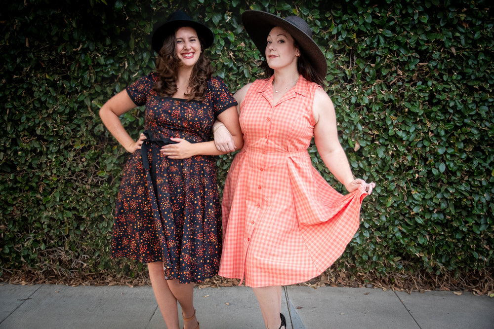Betty Lou Dress - Peach Tonal Gingham