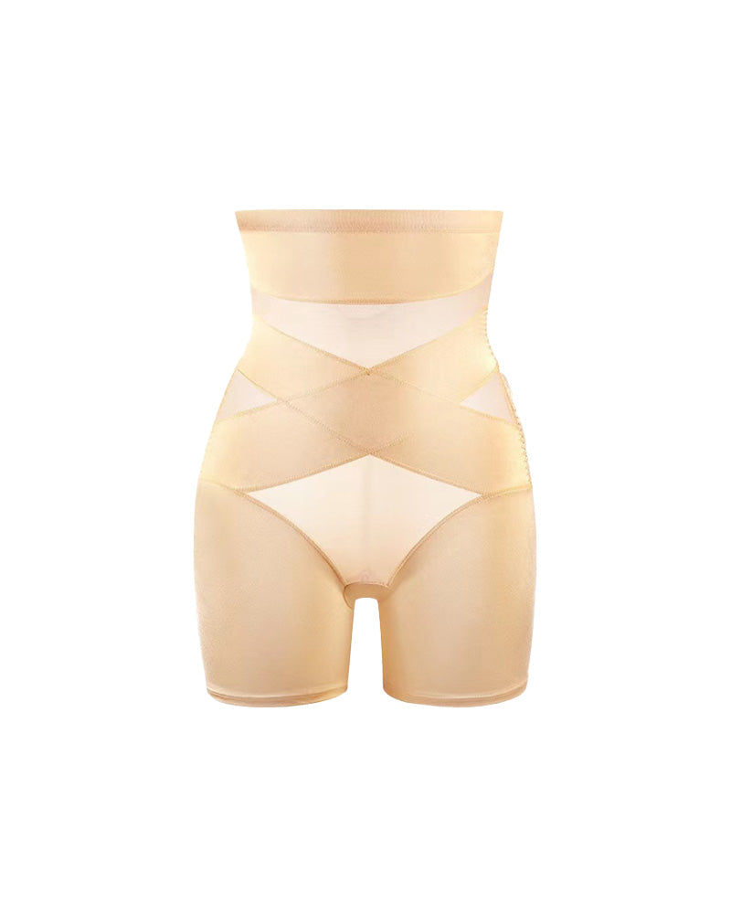 High Waist Cross Compression Mid-Thigh Shaping Shorts（2pcs ） - Heart of Haute