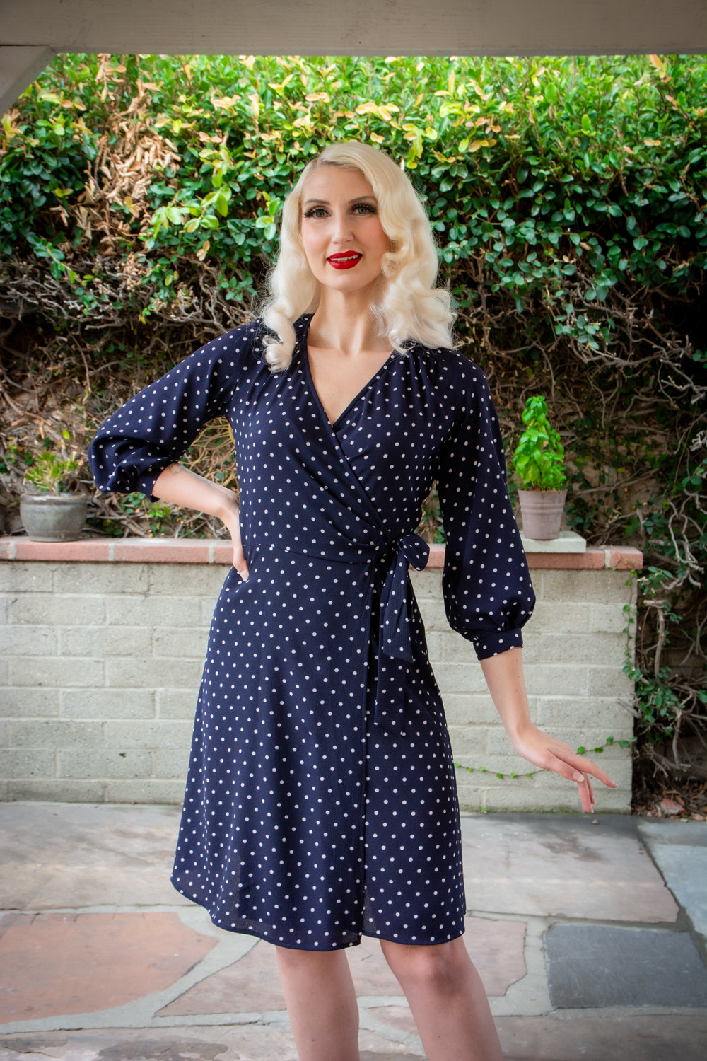 Wallis navy spot clearance dress