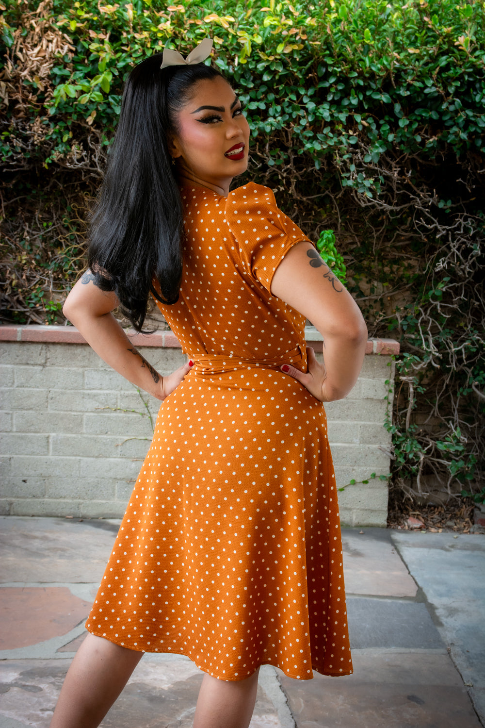 Rayleine Dress- Mustard Dot