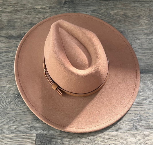 Fox & Fable - Vegan Felt Wide Brim Hat - XL - Caramel - Plain - READY TO SHIP