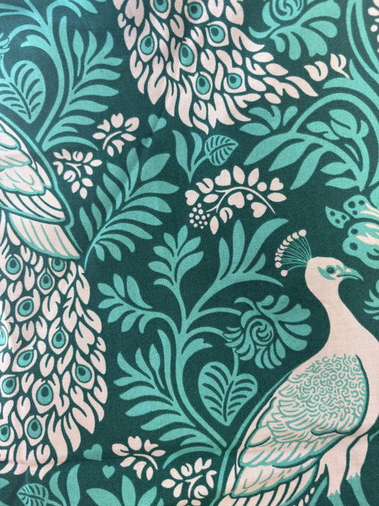 Peacock Damask, Green Fabric *sale