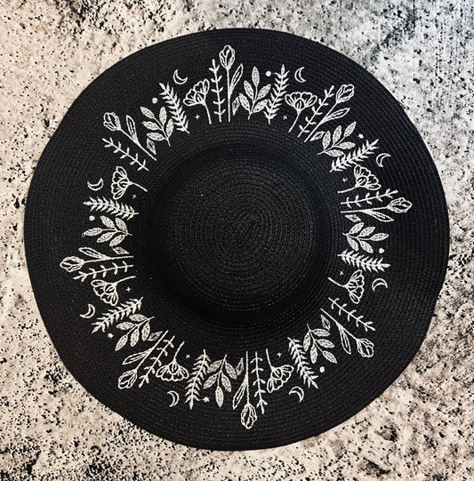 Floppy Sun Hat - Dramatic Brim - Botanicals