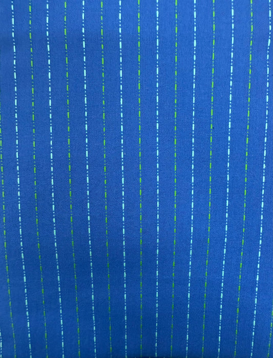 Stitch Stripe, Blue Fabric *sale