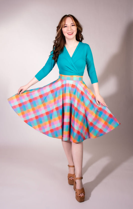 Circle Skirt - Rainbow Sherbet - Heart of Haute