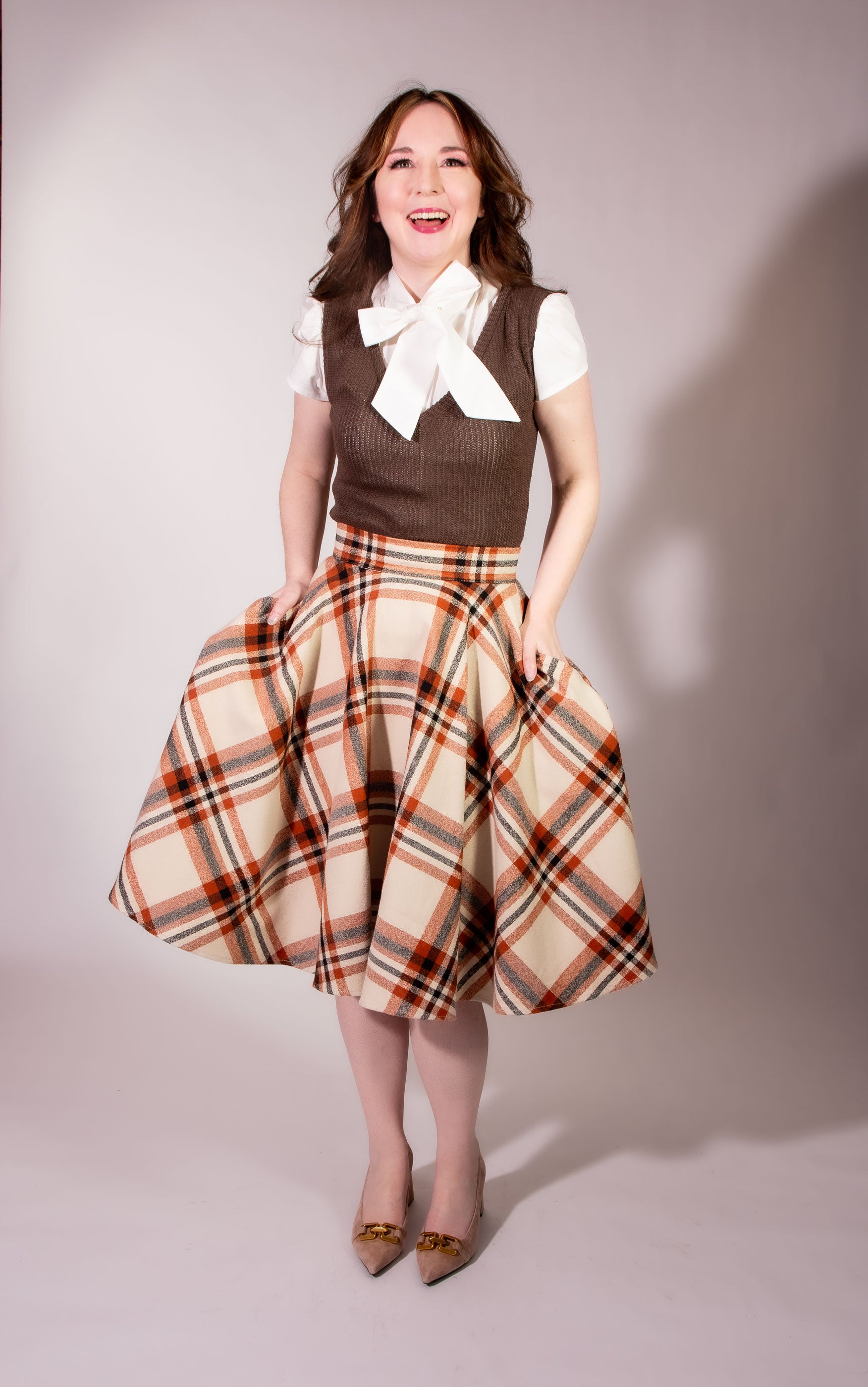 Haute Circle Skirt - Flannel, Pumpkin Spice Plaid - Heart of Haute