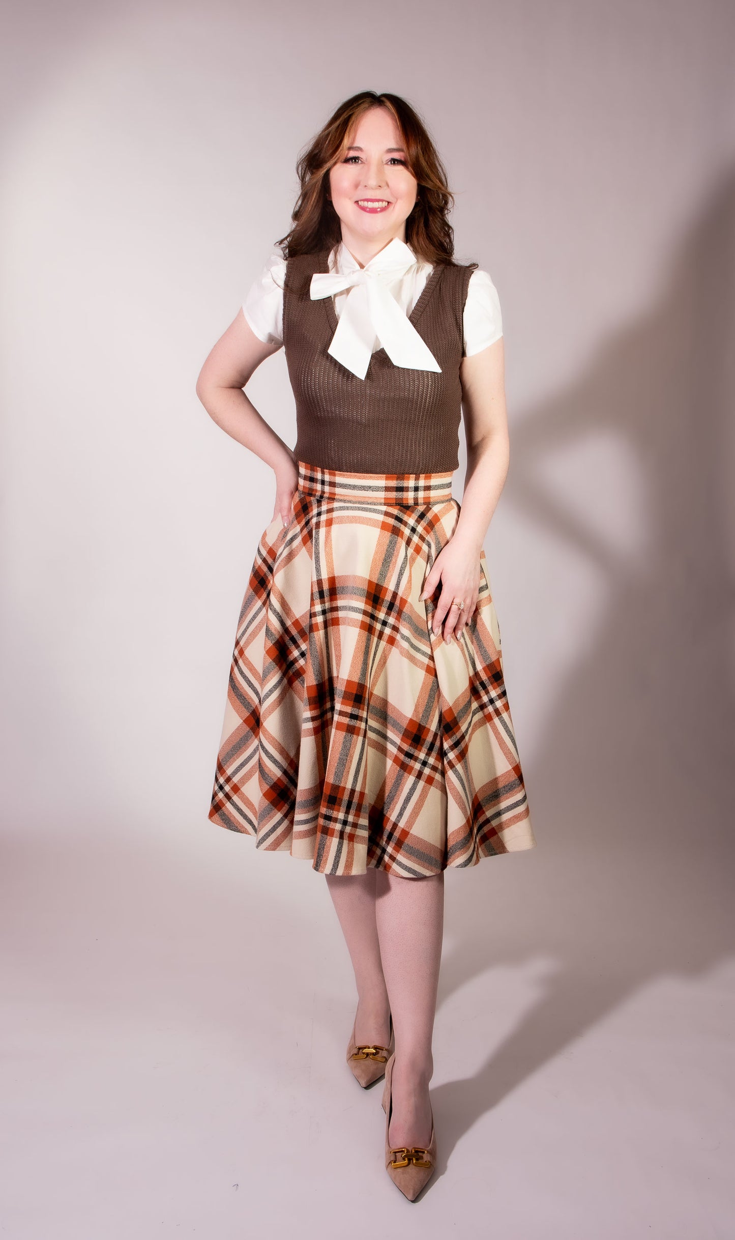 Haute Circle Skirt - Flannel, Pumpkin Spice Plaid - Heart of Haute