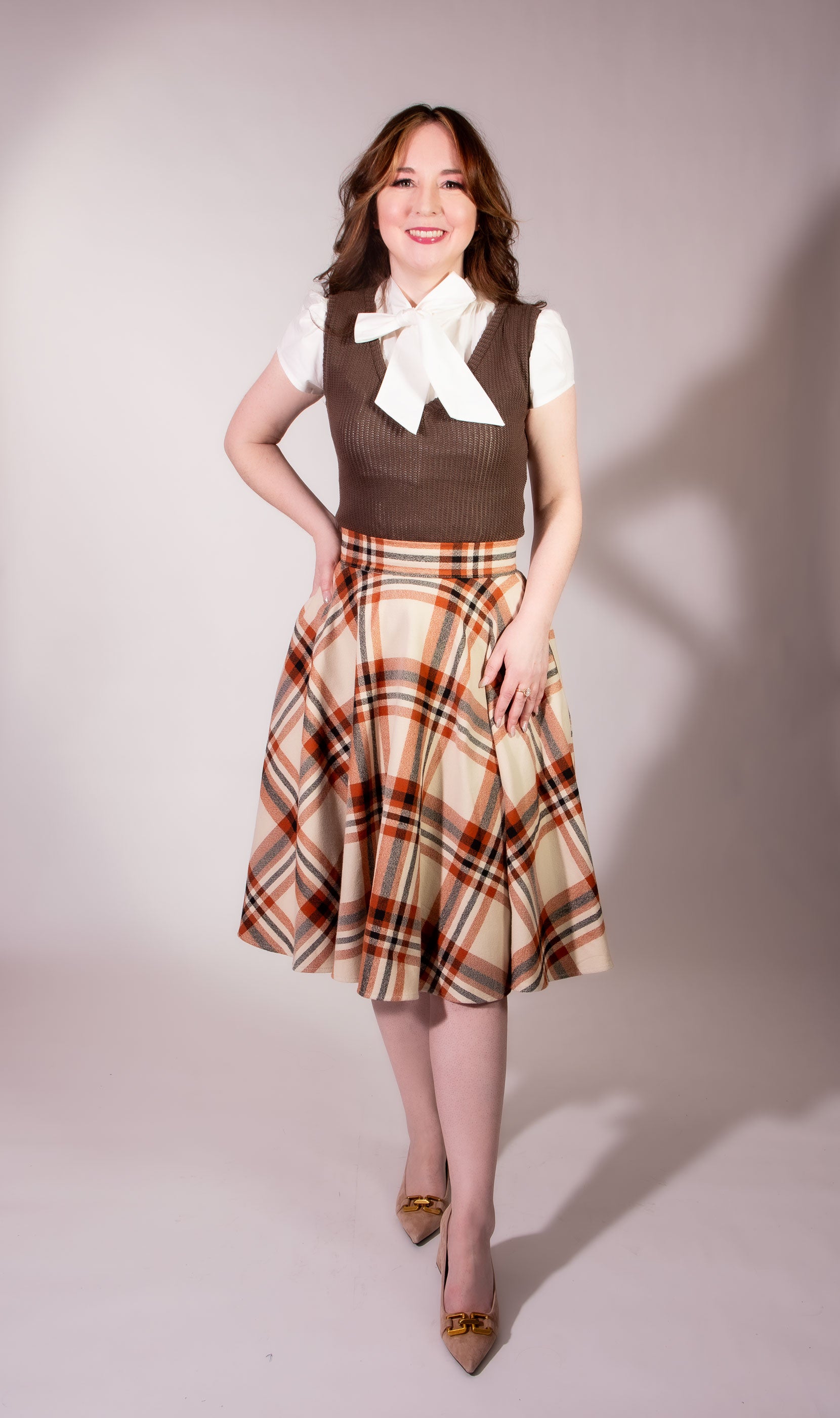 Haute Circle Skirt - Flannel, Pumpkin Spice Plaid - Heart of Haute